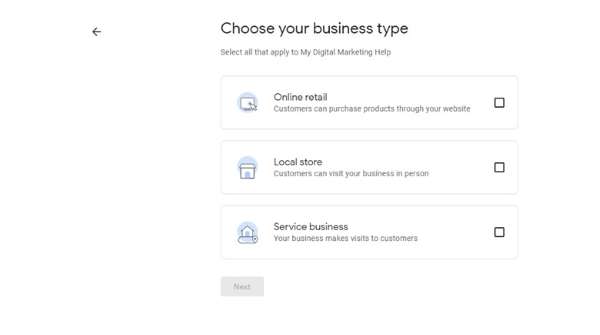 Choose Your Business Type