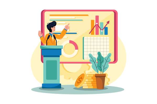 businessman presenting data 