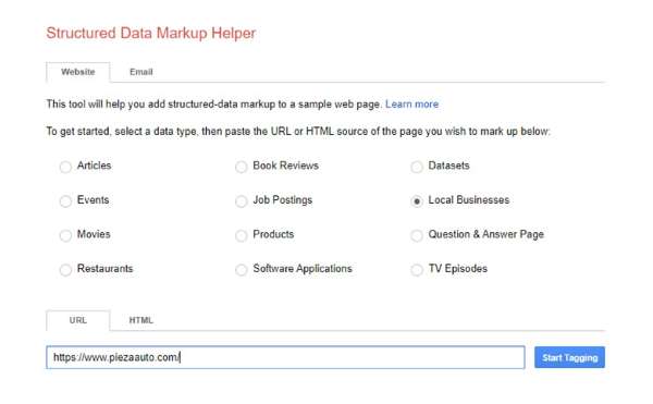 structured data markup helper